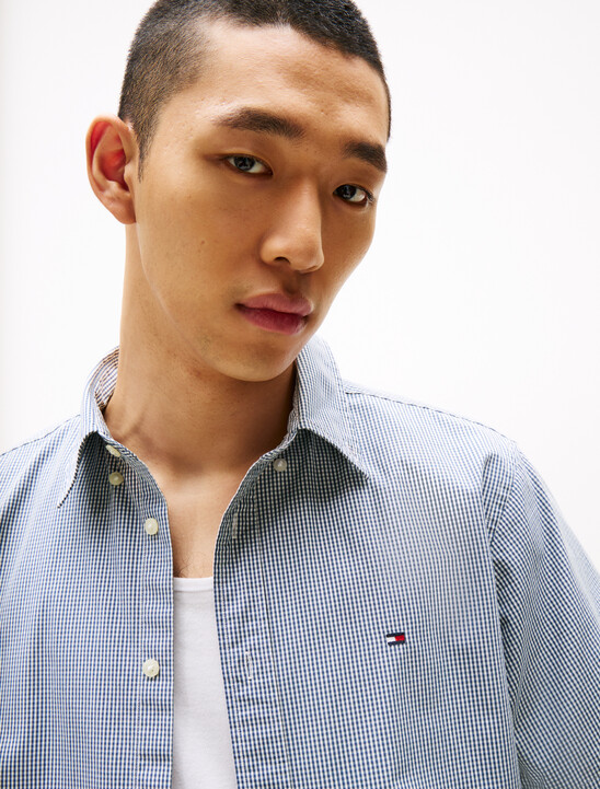 Poplin Mini Check Short Sleeve Shirt
