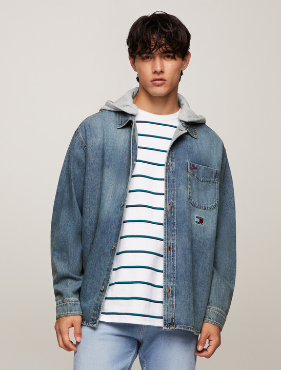 Hooded Denim Shacket