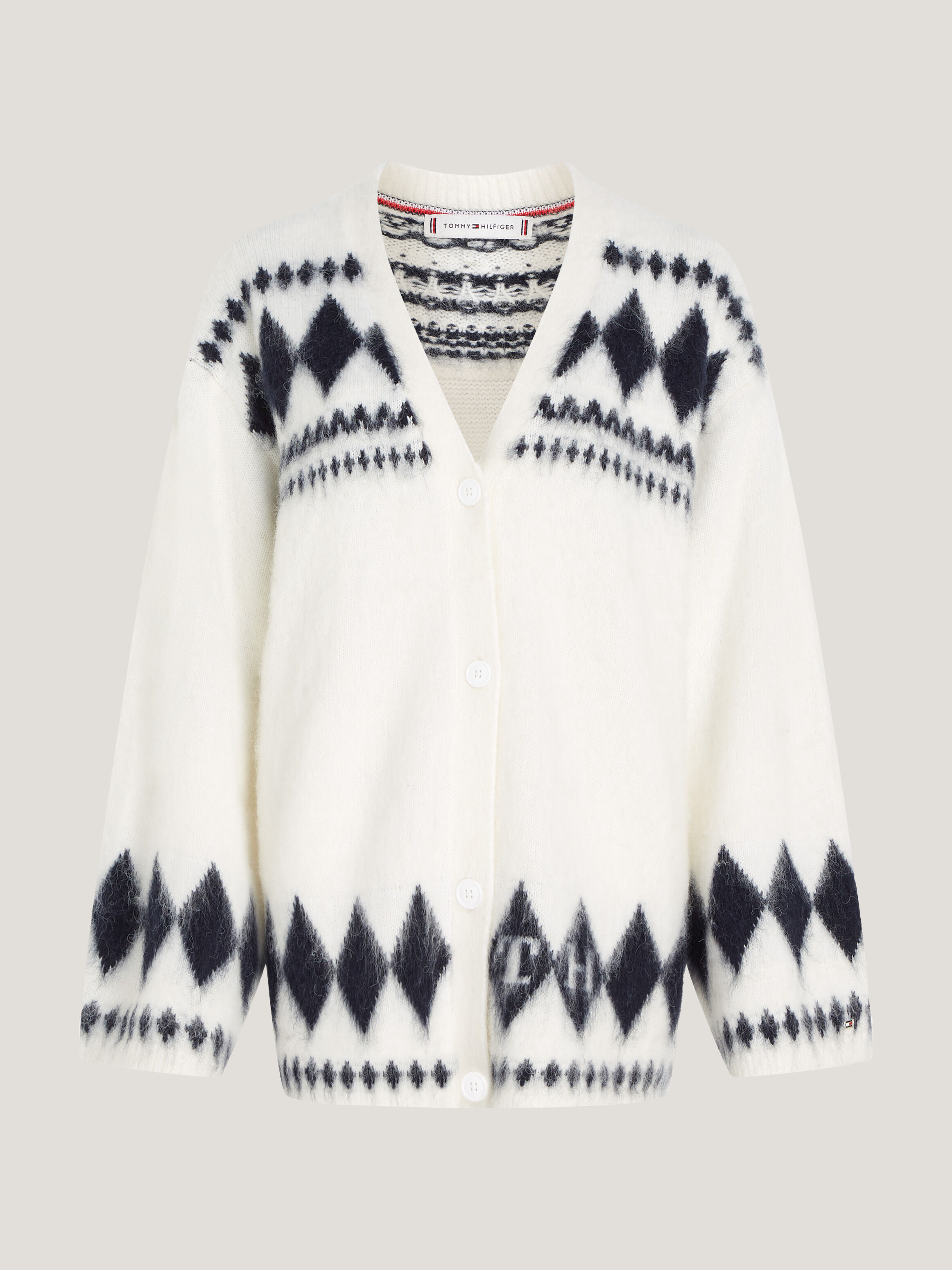 White v shop neck cardigan
