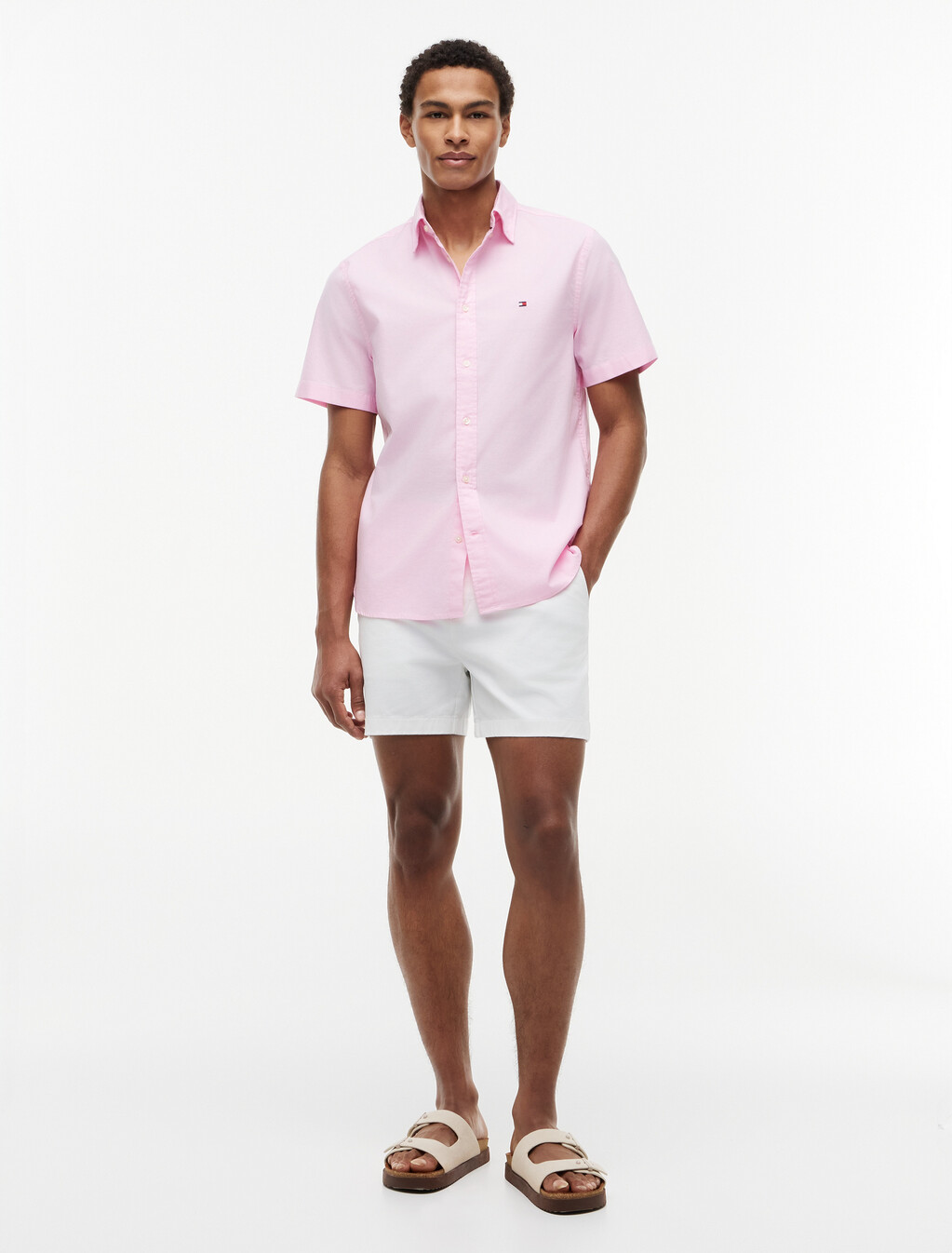 Lightweight Short Sleeve Oxford Shirt, Rose Petal, hi-res