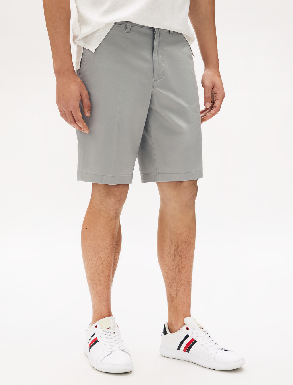 Brooklyn Cotton Satin Shorts, Hydrogen Grey, hi-res