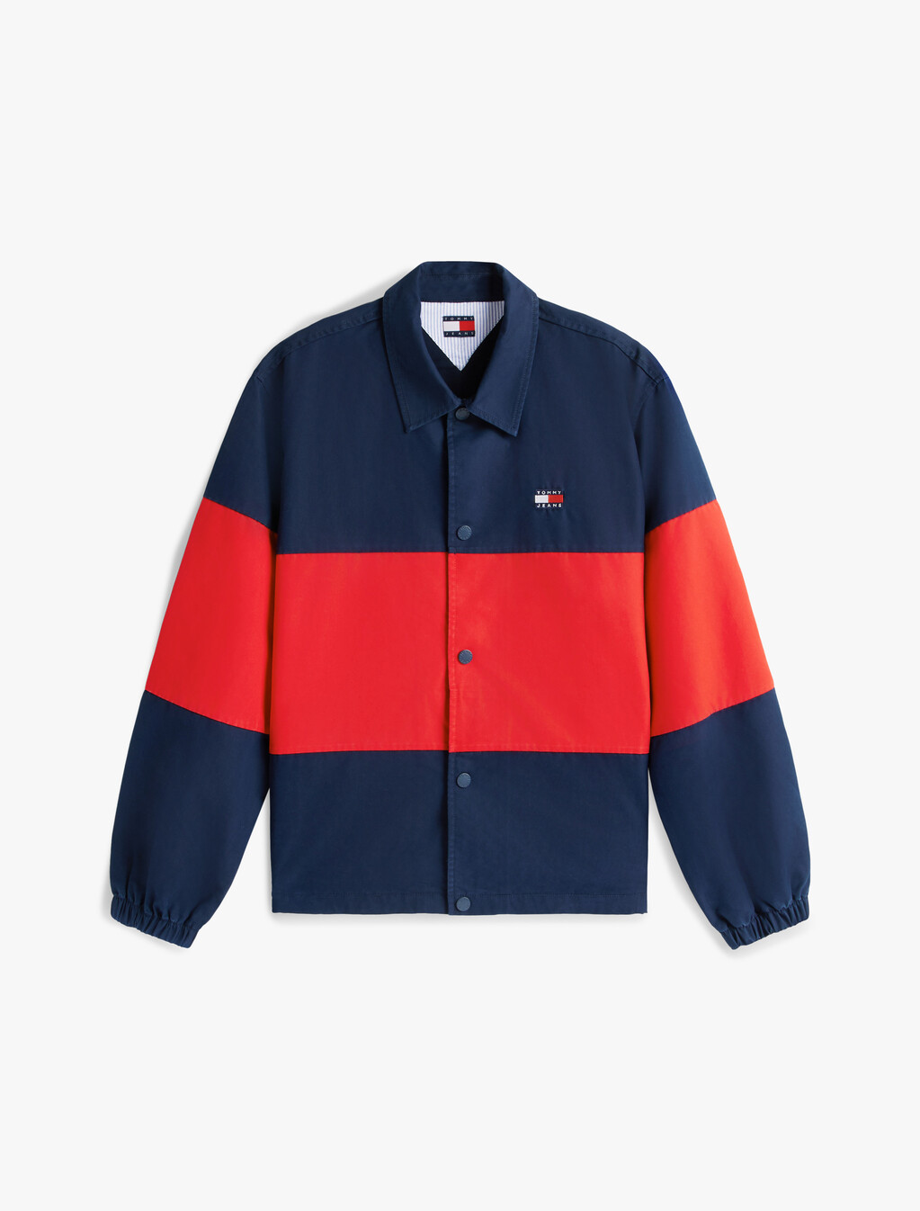 Oversized Fit Colour-Blocked Overshirt, Dark Night Navy, hi-res