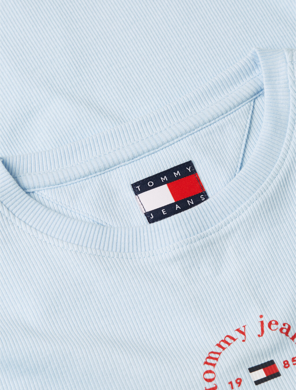 Essential Logo Slim Rib Knit T-Shirt, Kingly Blue, hi-res
