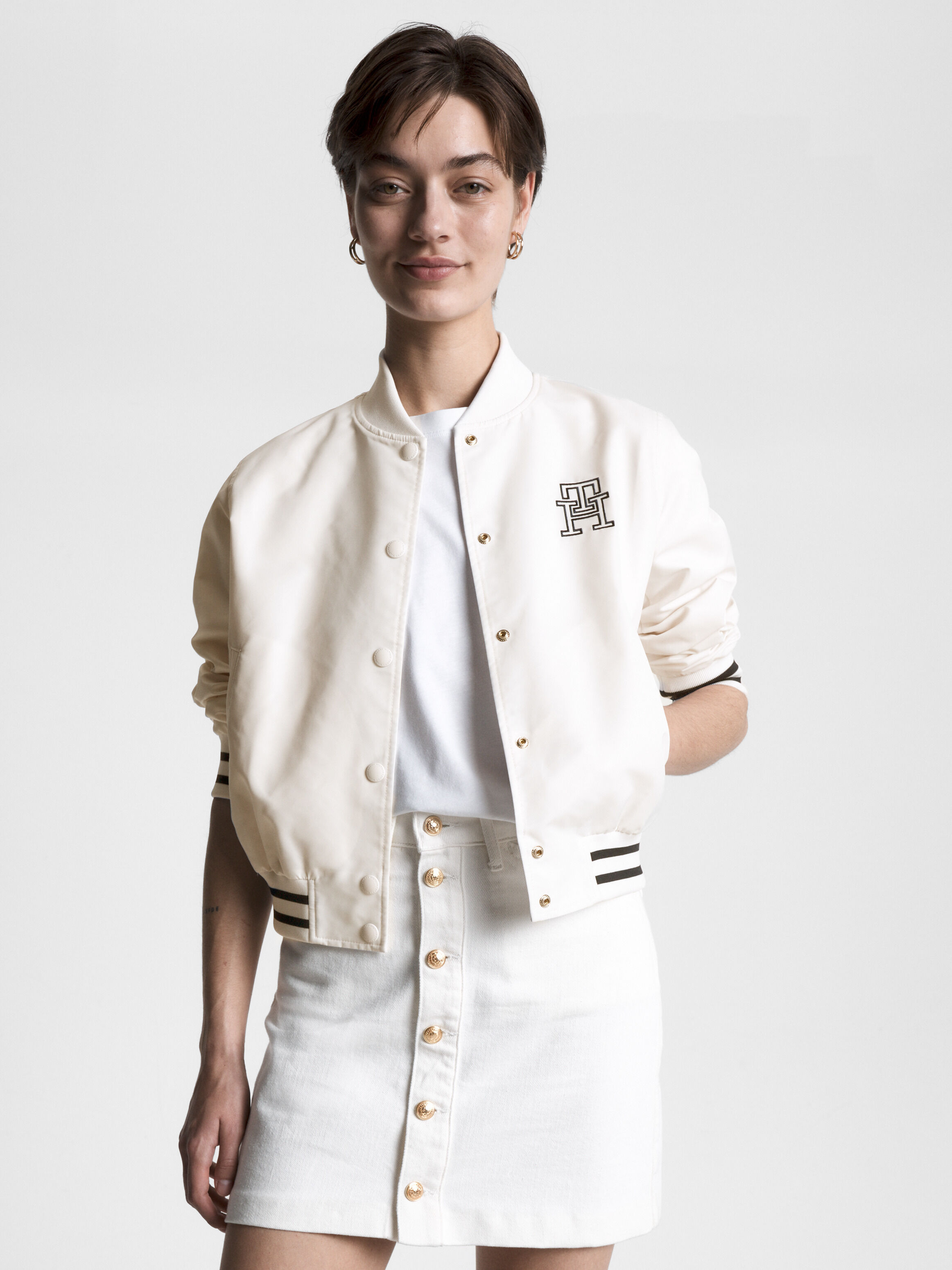 Cheap white online bomber jacket