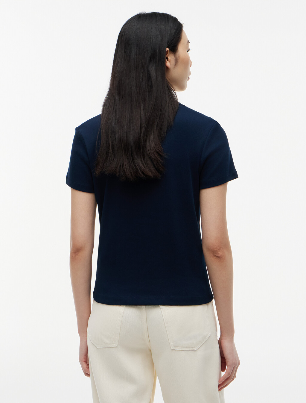 Slim Fit Gold-Tone Button Polo Shirt, Dark Night Navy, hi-res