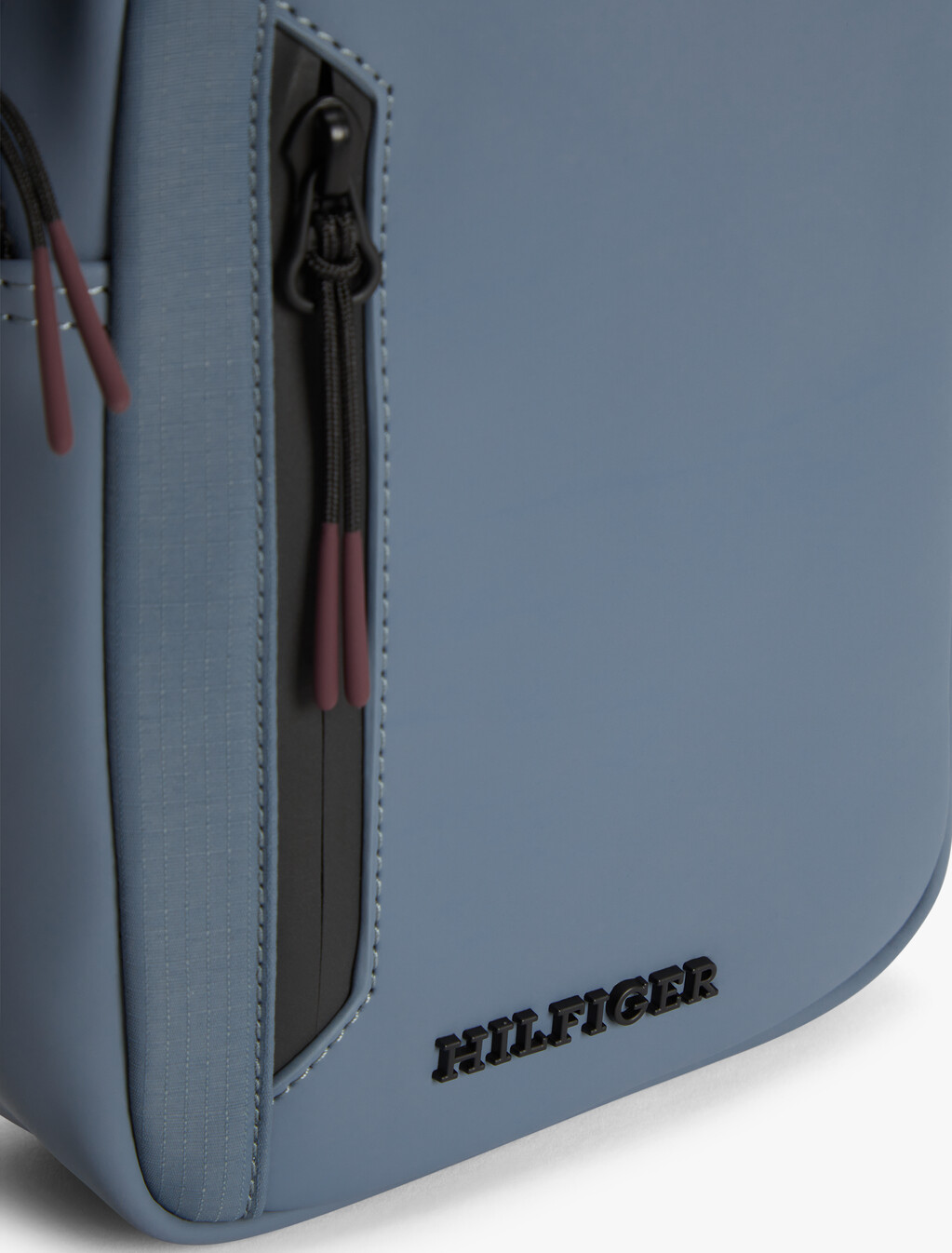 Rubberised Logo Reporter Bag, Grey Tar, hi-res
