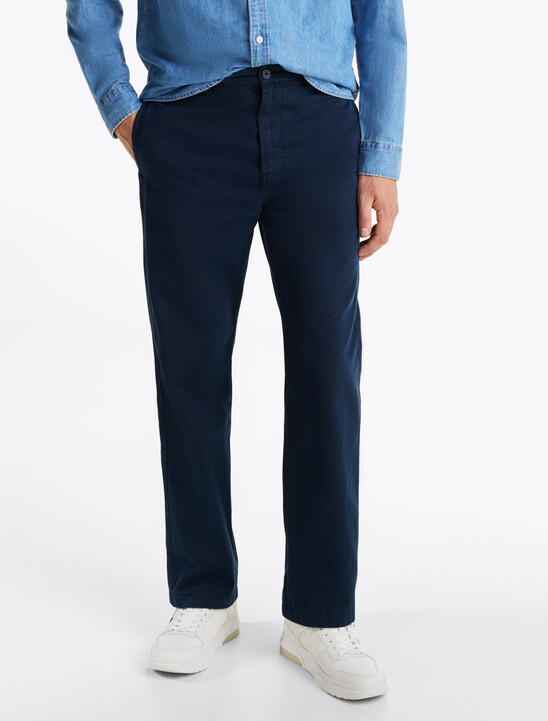 Cotton Twill Straight Leg Chinos