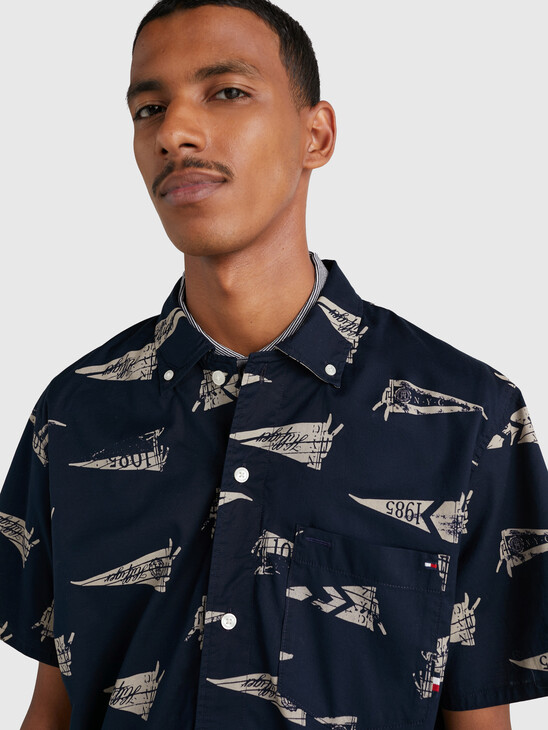 NAUTICAL SHORT SLEEVE REGULAR FIT SHIRT