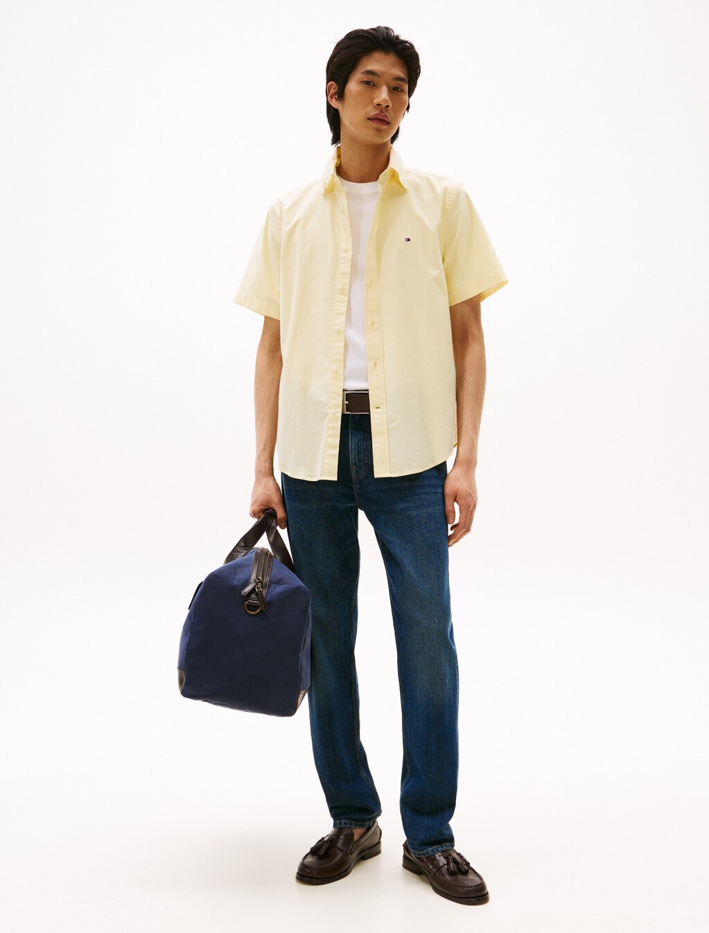 Lightweight Short Sleeve Oxford Shirt, Citronella, hi-res