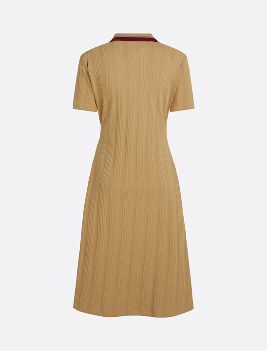 Rib Knit Polo Midi Dress
