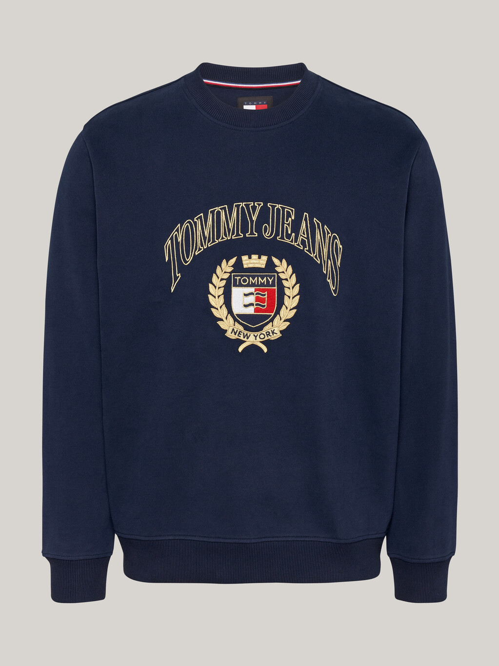 Logo Embroidery Crew Neck Sweatshirt, Dark Night Navy, hi-res