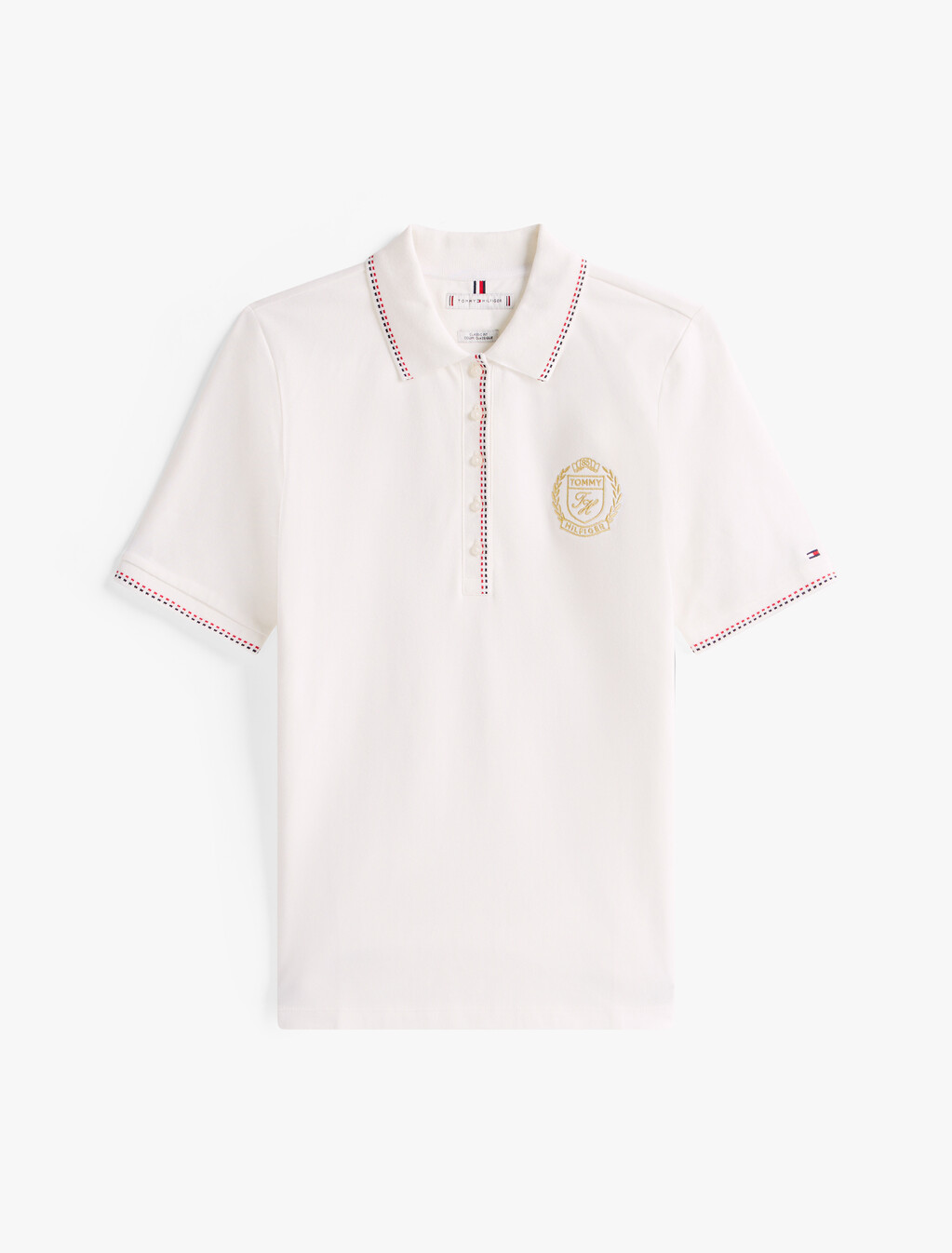Tipped Half Sleeve Polo, Th Optic White, hi-res