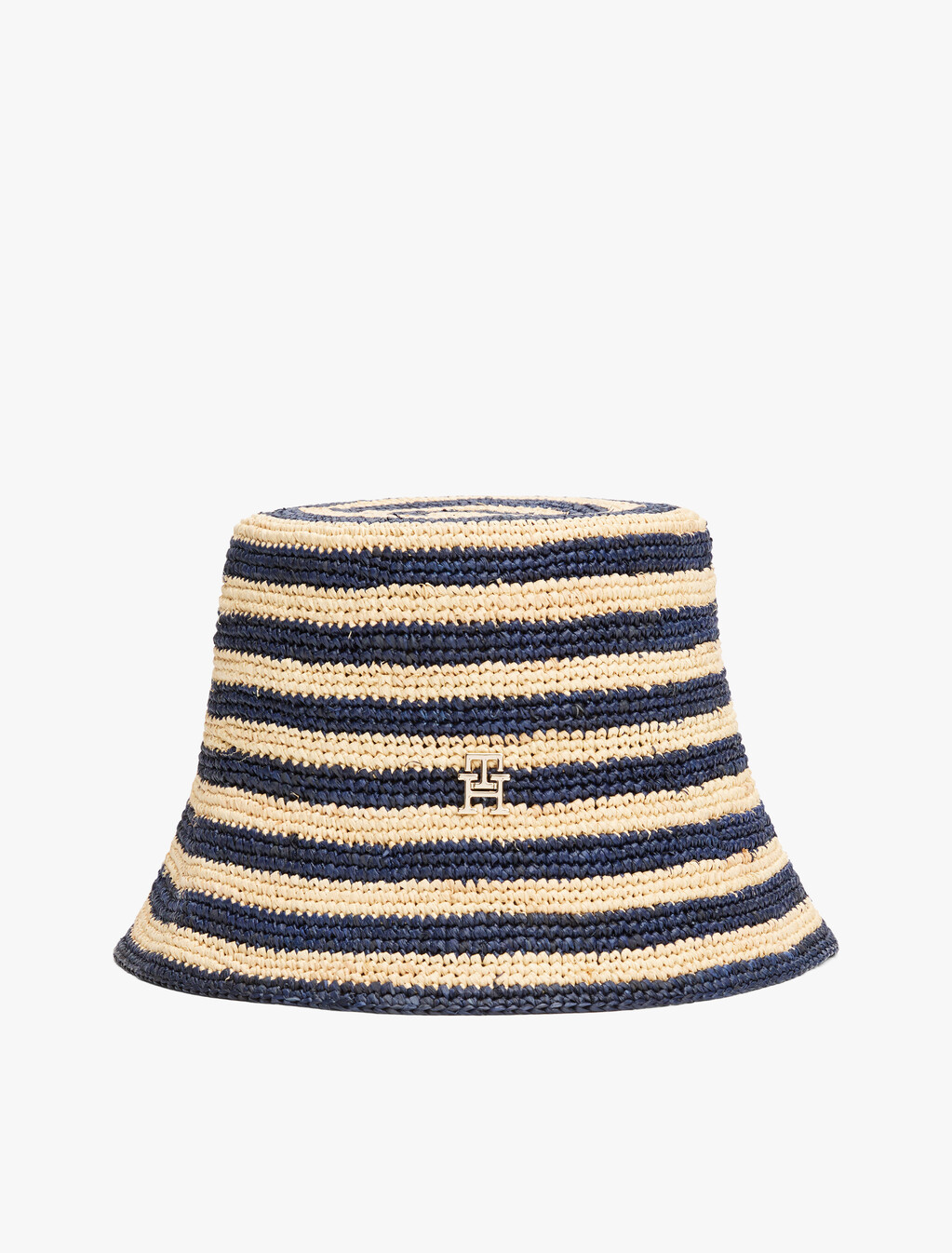 Summer Crochet Bucket Hat, Stripe Space Blue, hi-res