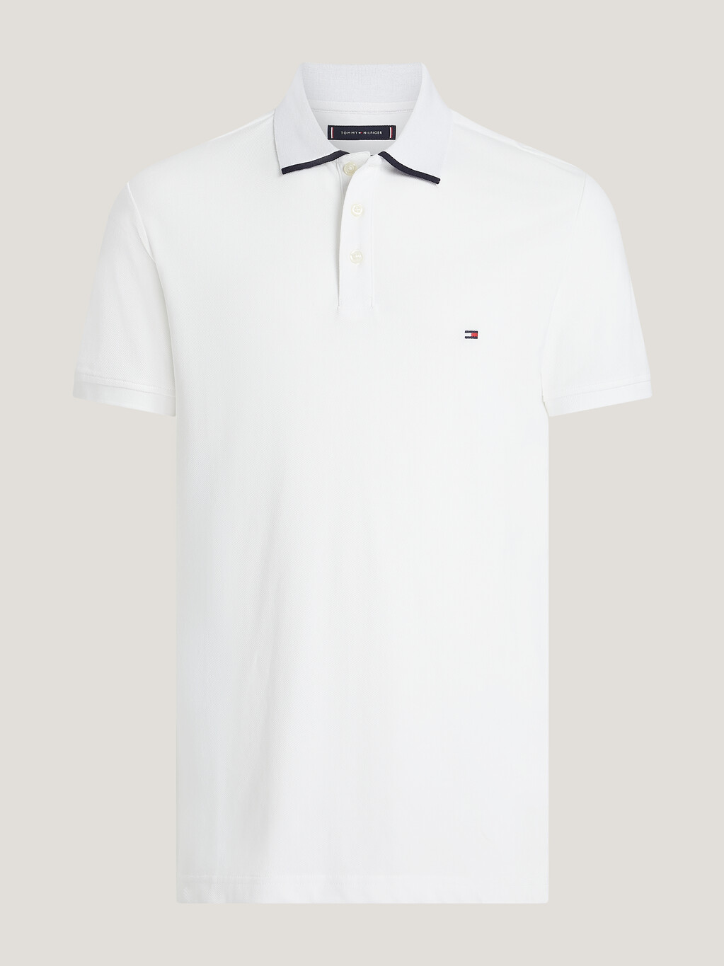Hilfiger Monotype Tipped Regular Fit Polo, White, hi-res