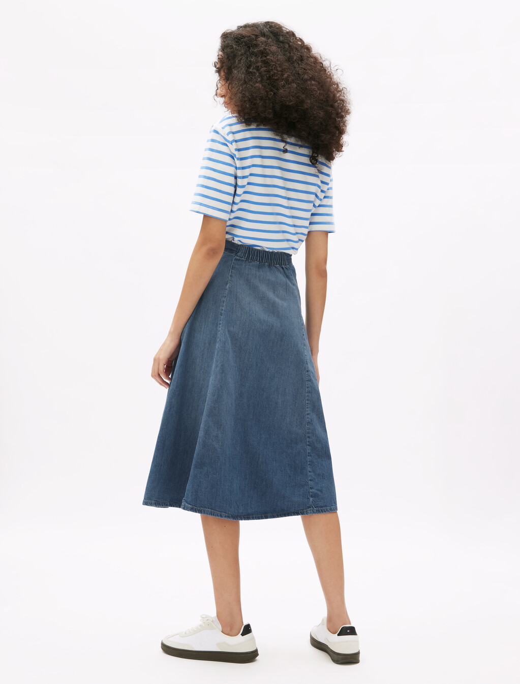 Midi Flare Denim Skirt, Uma, hi-res
