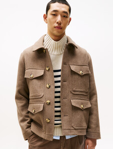 Wool Blend Utility Shirt Jacket, Coastal Taupe, hi-res