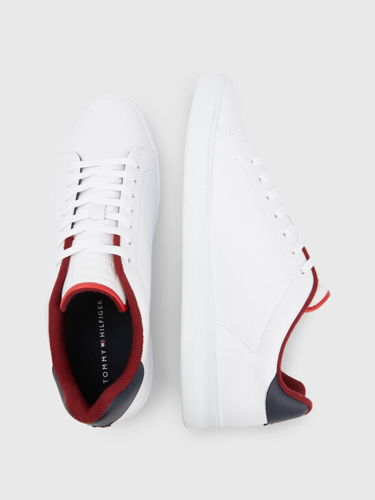 LEATHER CUPSOLE COURT TRAINERS