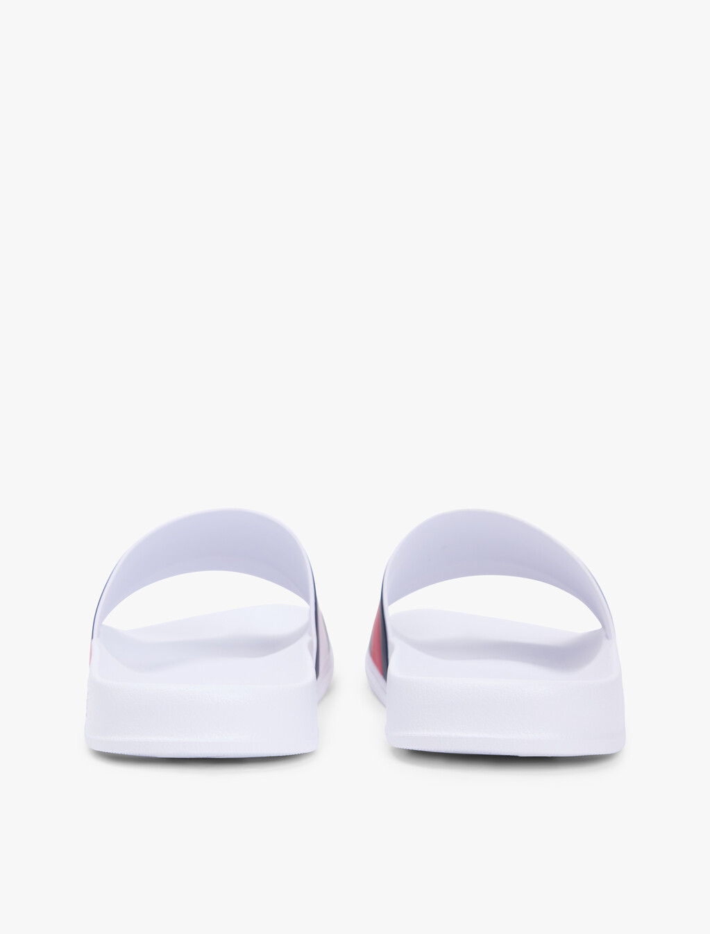 Flag Strap Pool Slides, White, hi-res