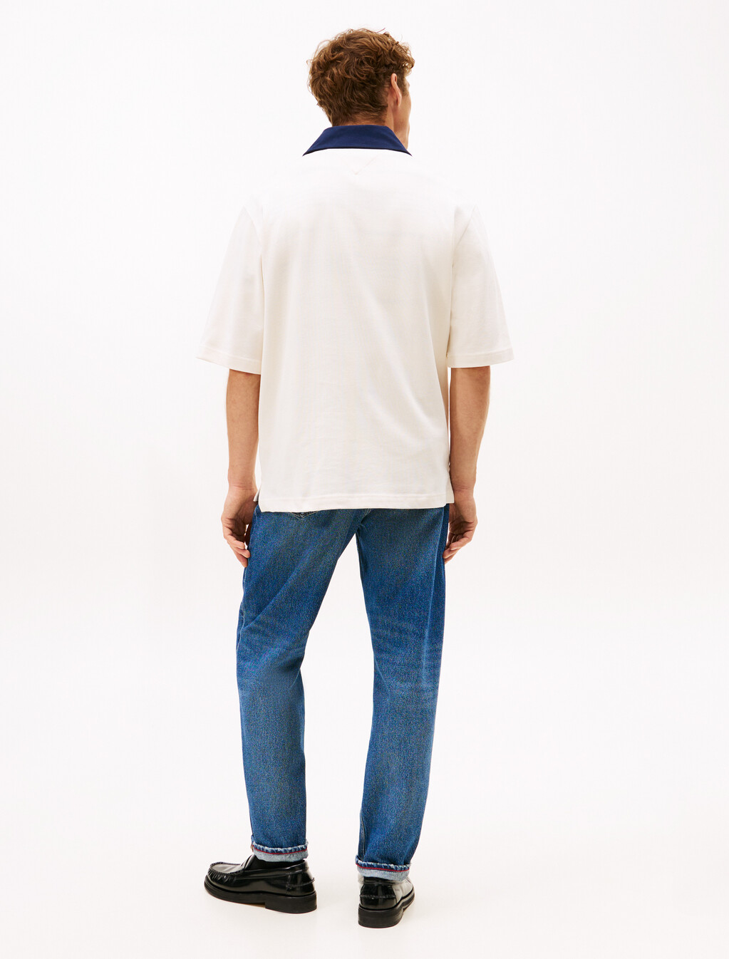 Relaxed Logo Embroidery Rugby Polo Shirt, Ivory Petal, hi-res