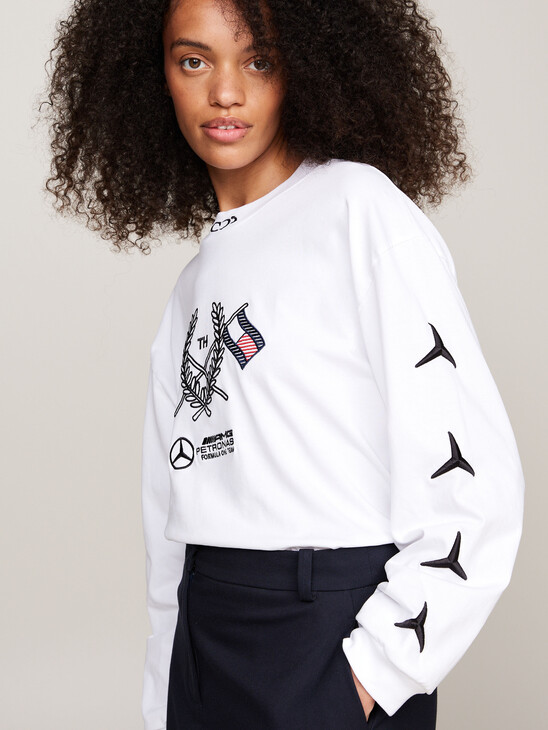 Tommy x Mercedes F1 x CR Logo Long Sleeve T-Shirt