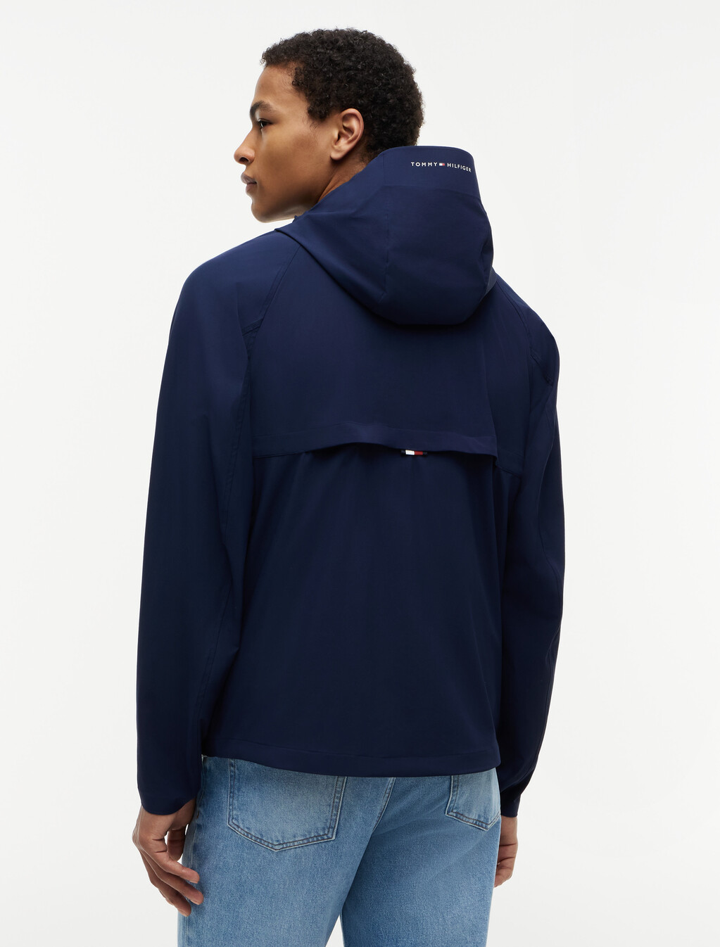 Performance Tech Hooded Zip-Thru Jacket, Carbon Navy, hi-res