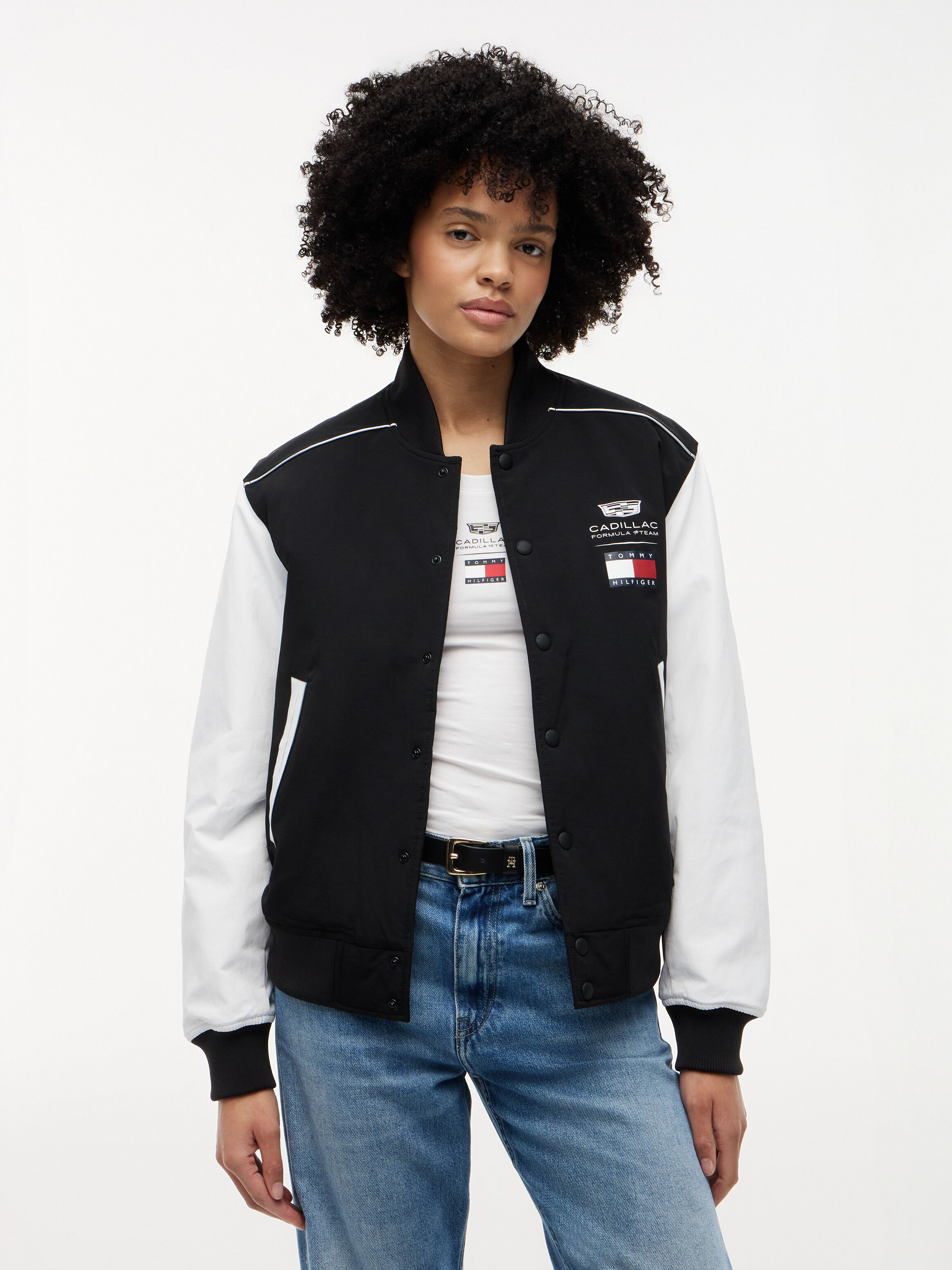 TH x Cadillac Formula 1® Team Back Logo Varsity Jacket | black