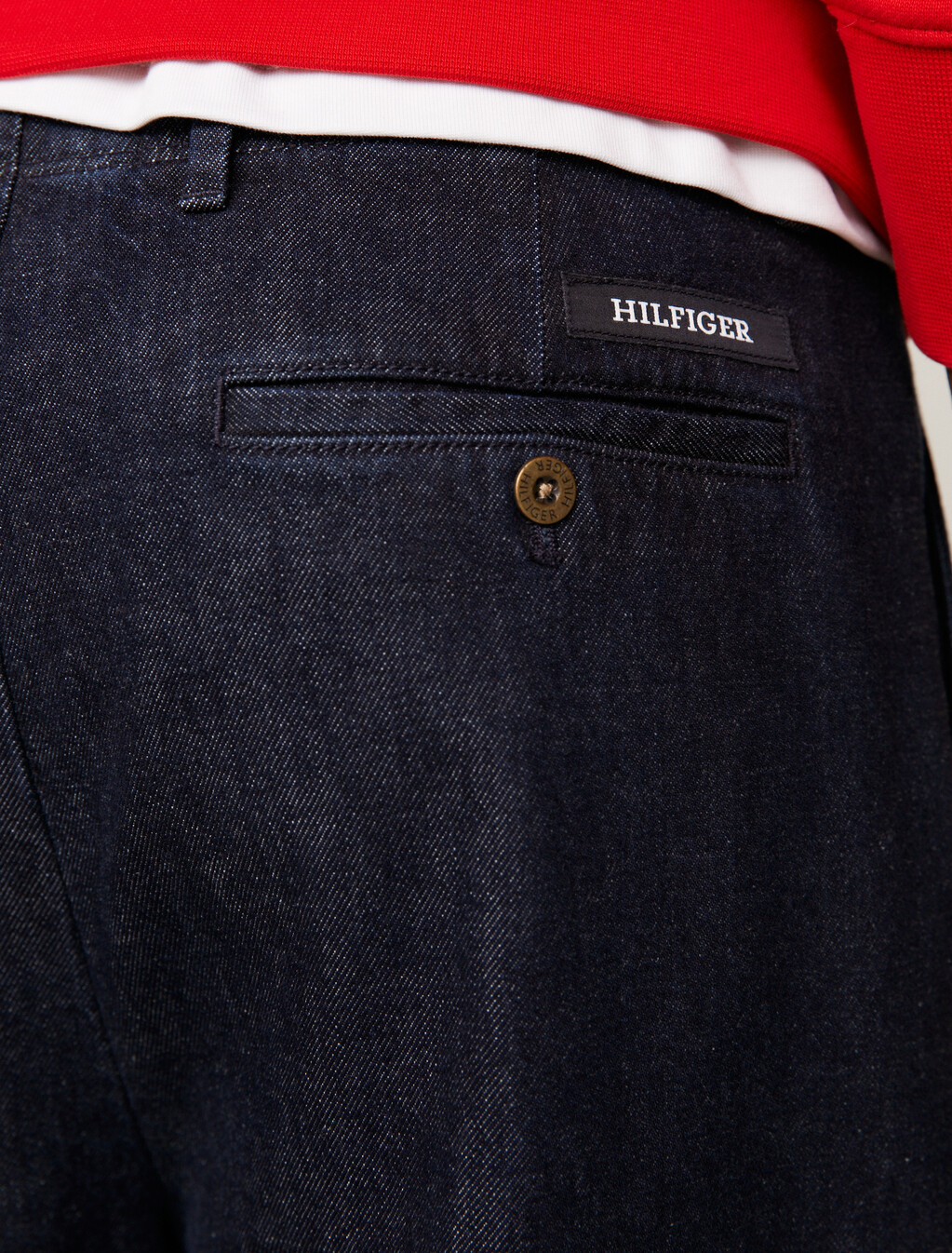 Denim Pleated Relaxed Fit Chinos, Bow Blue, hi-res