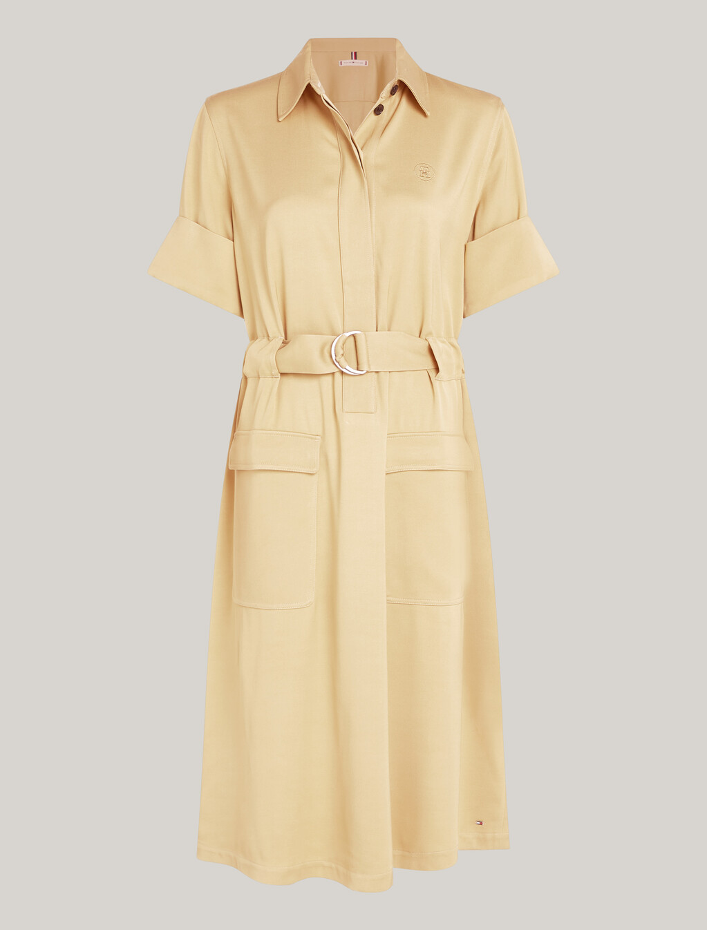 TH Monogram Stamp Midi Utility Dress, Beechwood, hi-res