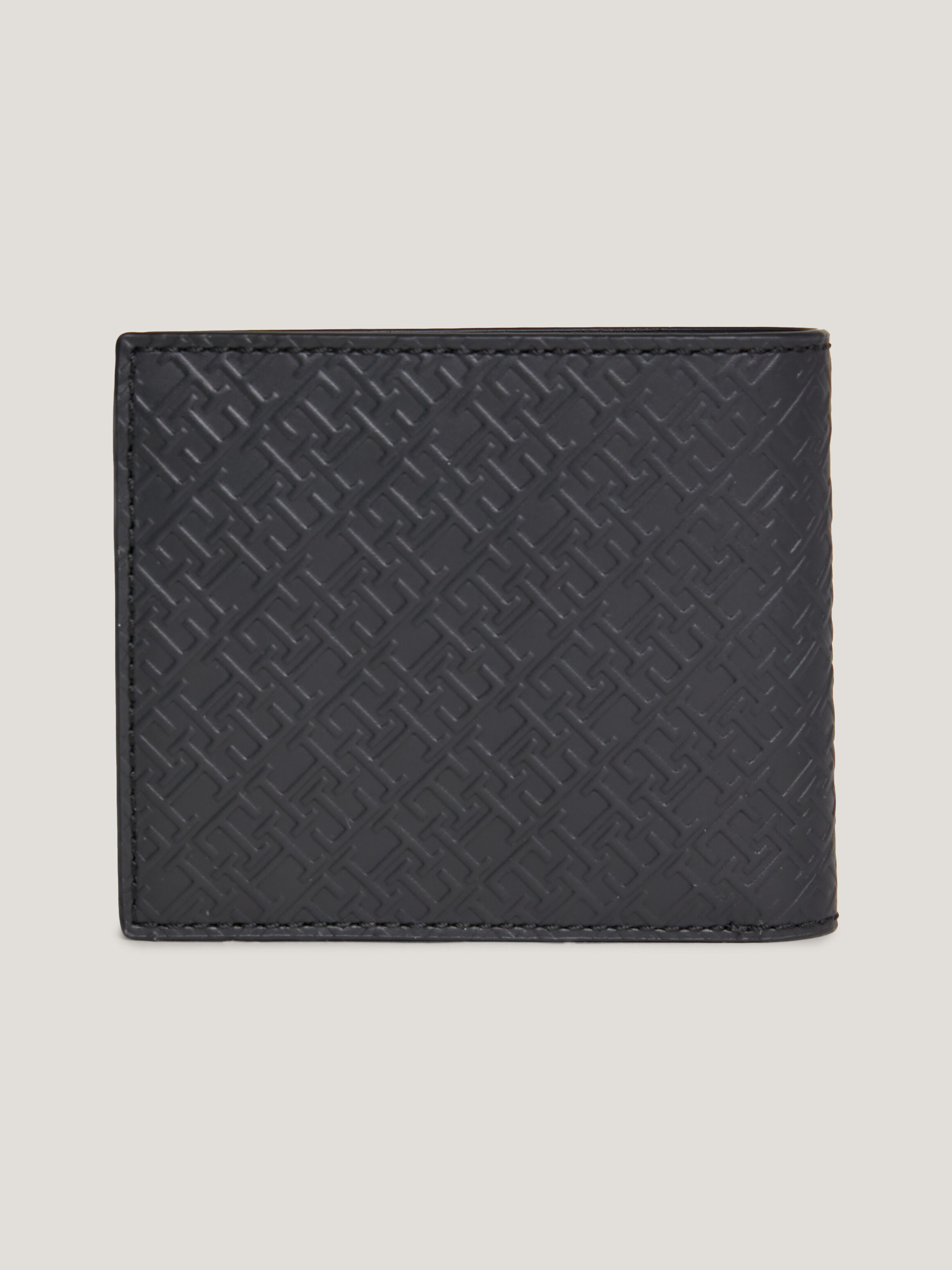 TH Monogram Leather Bifold Wallet black Tommy Hilfiger Singapore