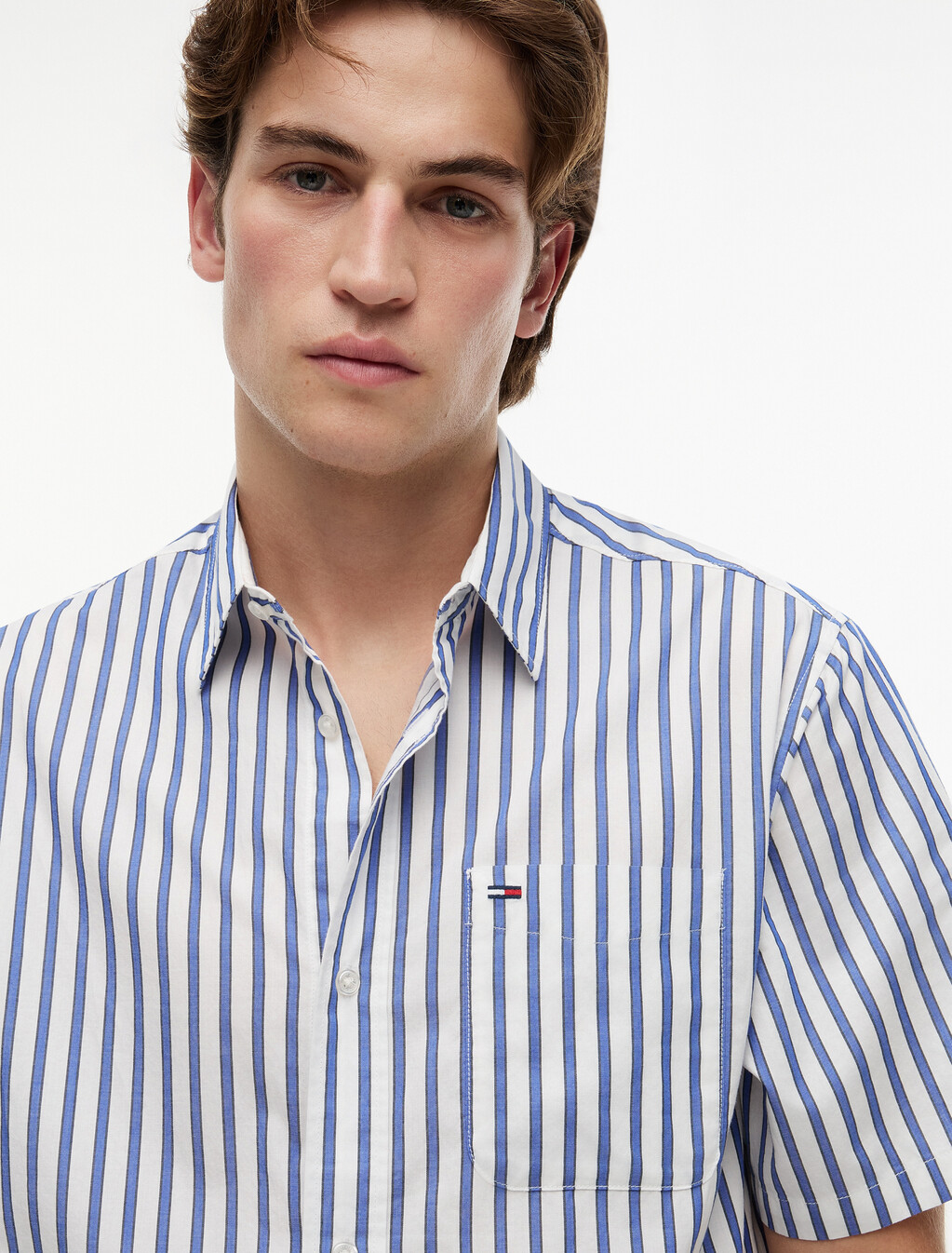 Relaxed Fit Stripe Short Sleeve Shirt, Providence Blue Stripe, hi-res