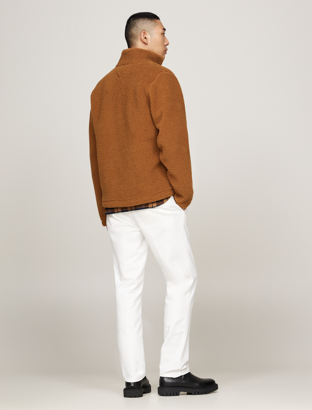 Textured Teddy Fleece Zip-Thru Fleece Jacket, Country Brown, hi-res