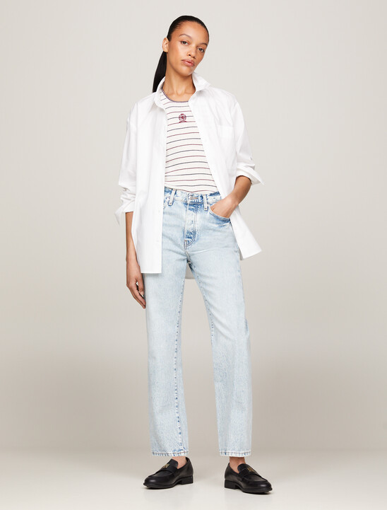 High Rise Straight Twisted Seam Jeans
