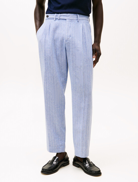 Smart Casual Herringbone Wide Leg Trousers