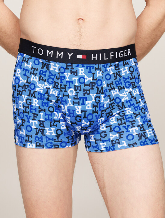 Th Original Print Logo Waistband Trunks, Th Spell Out Blue Spell Th Original Print Logo Waistband Trunks