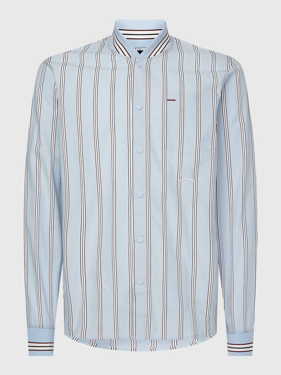 STRIPE BASEBALL COLLAR JACKET