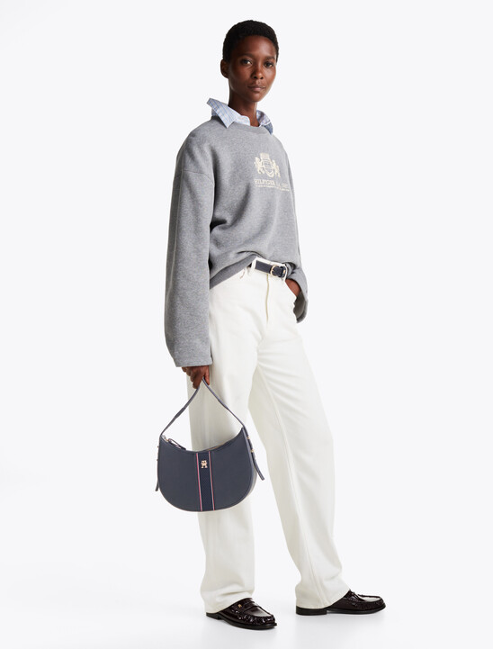 Pebble Grain Hobo Bag, Space Blue Pebble Grain Hobo Bag