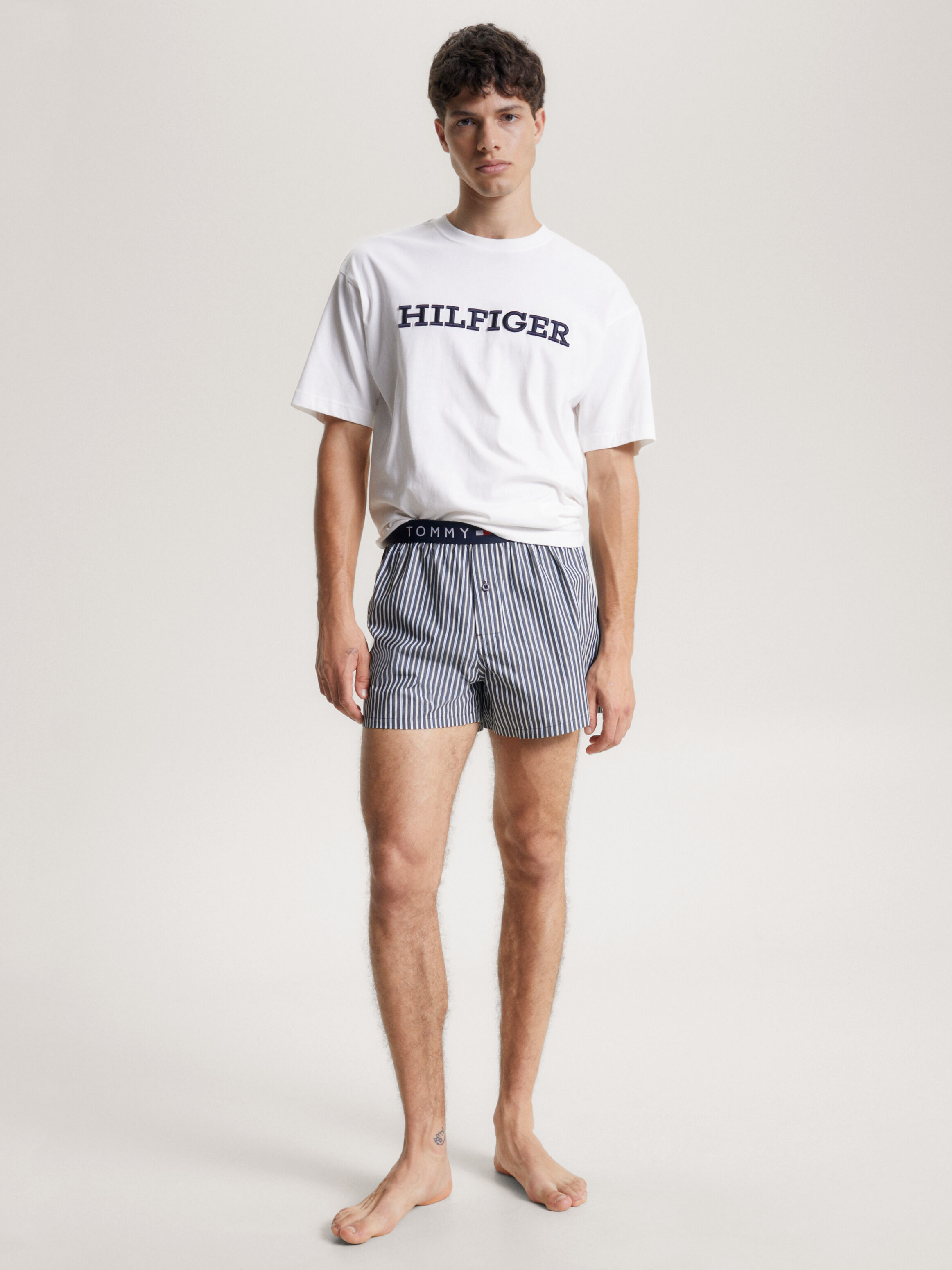White woven boxer shorts hot sale