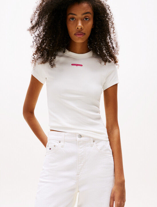 Script Logo Rib Knit T-Shirt