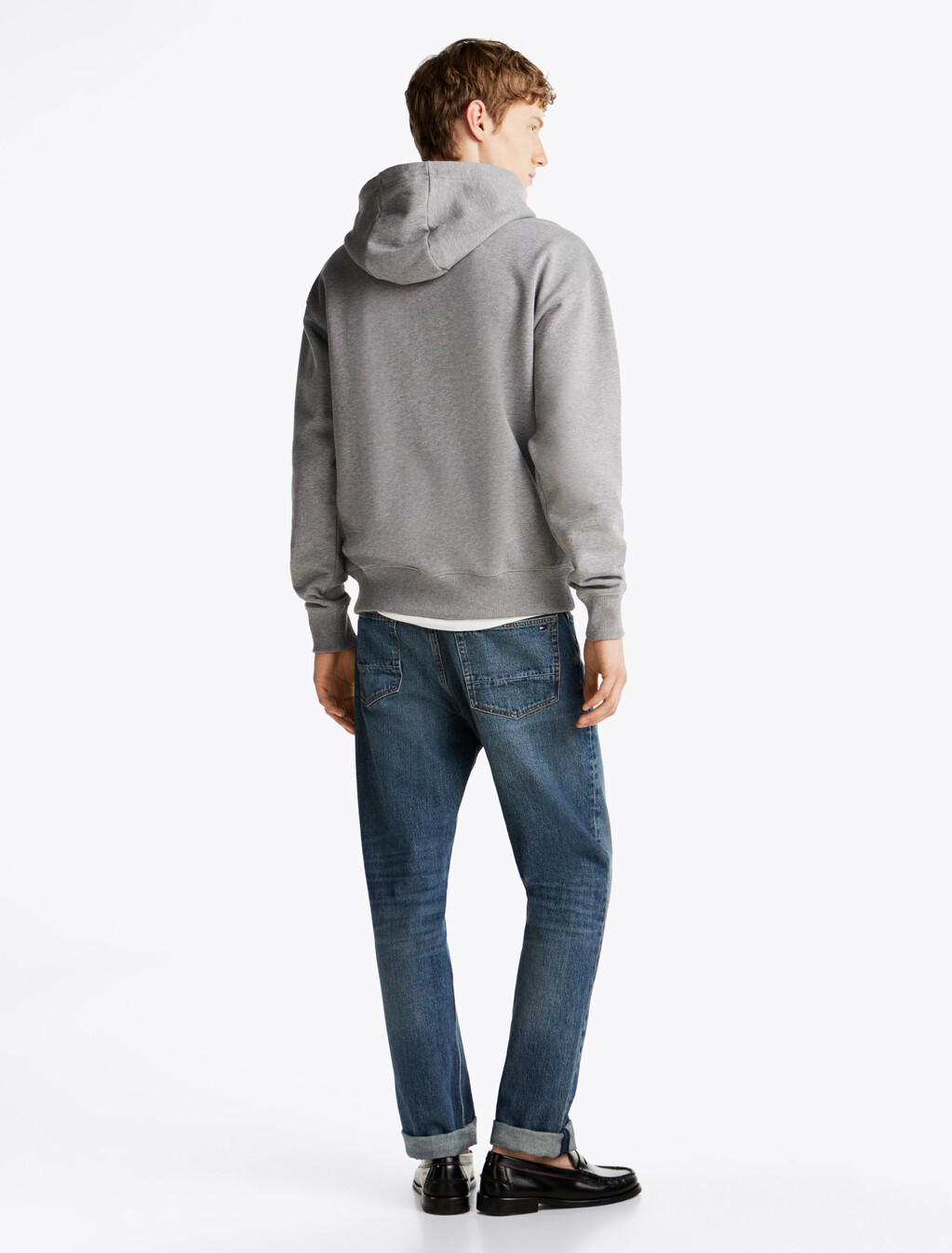 Small Crest Embroidery Hoodie, Medium Grey Heather, hi-res