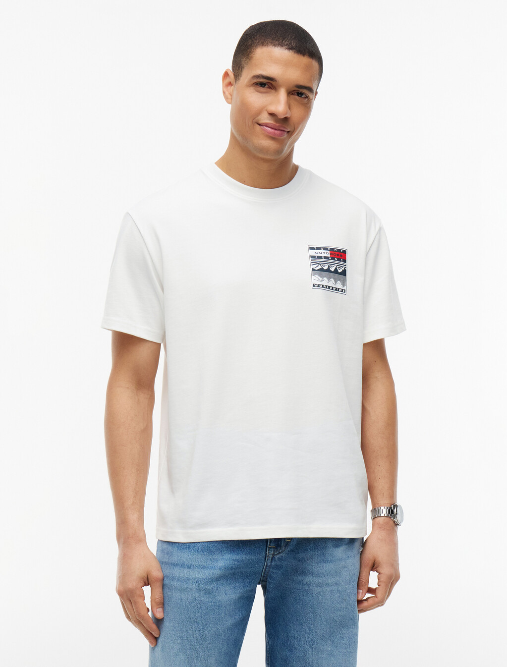 Logo Relaxed Jersey T-Shirt, Ecru, hi-res