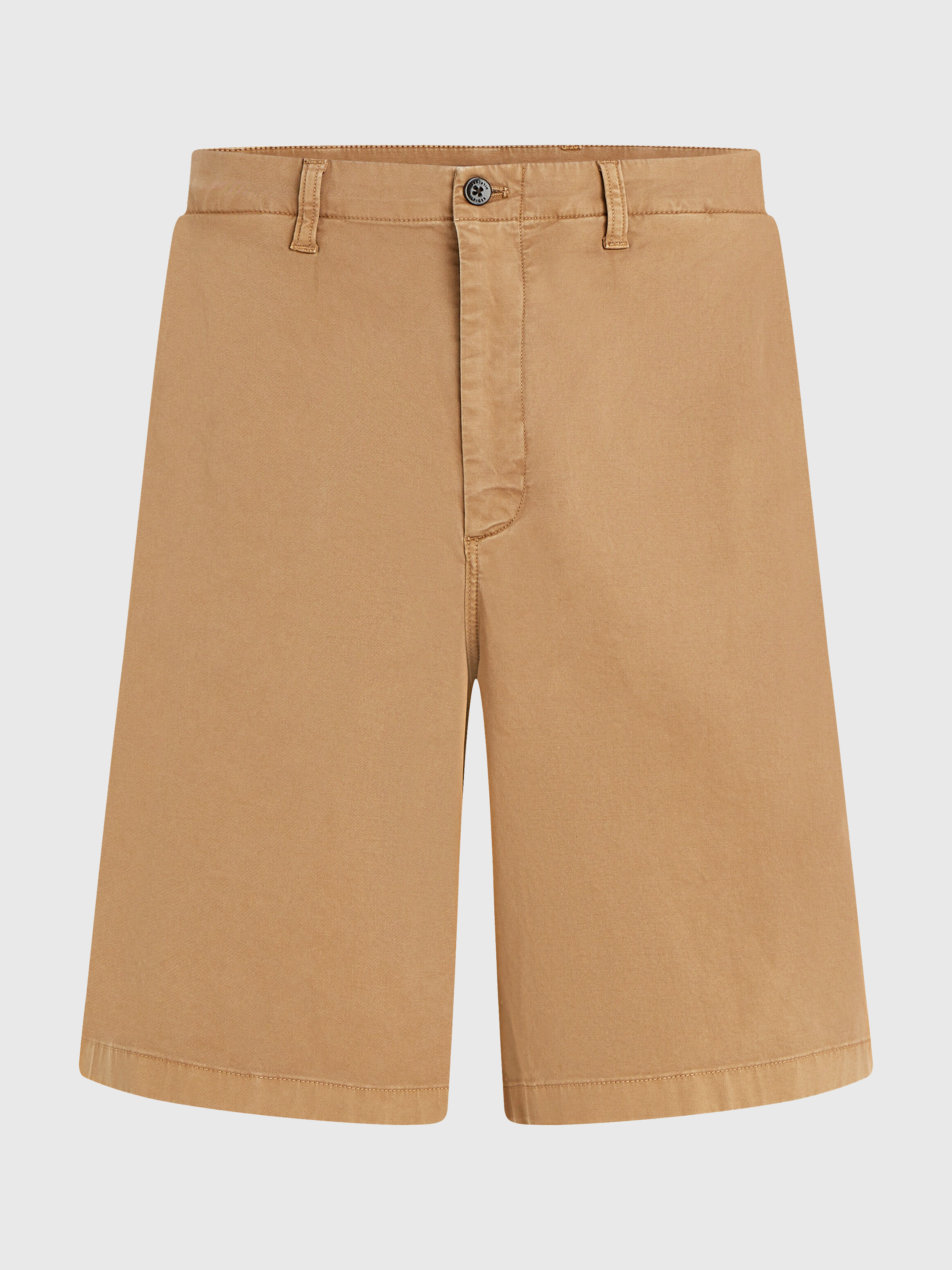 Garment Dyed Gabardine Wide Leg Bermuda Shorts