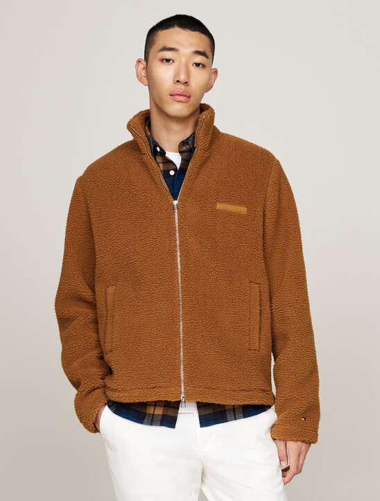 Textured Teddy Fleece Zip-Thru Fleece Jacket