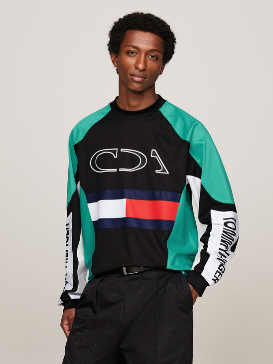 Tommy x Mercedes F1 x CR Colour-Blocked Motorsport Sweatshirt