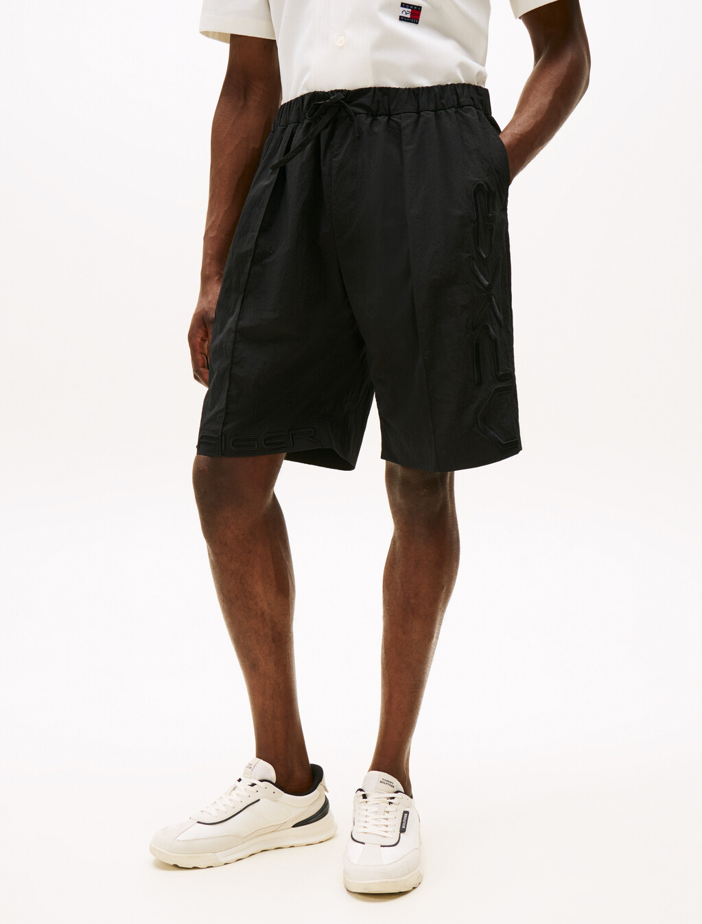 The APXGP Collection Tonal Embroidery Shorts, Black, hi-res