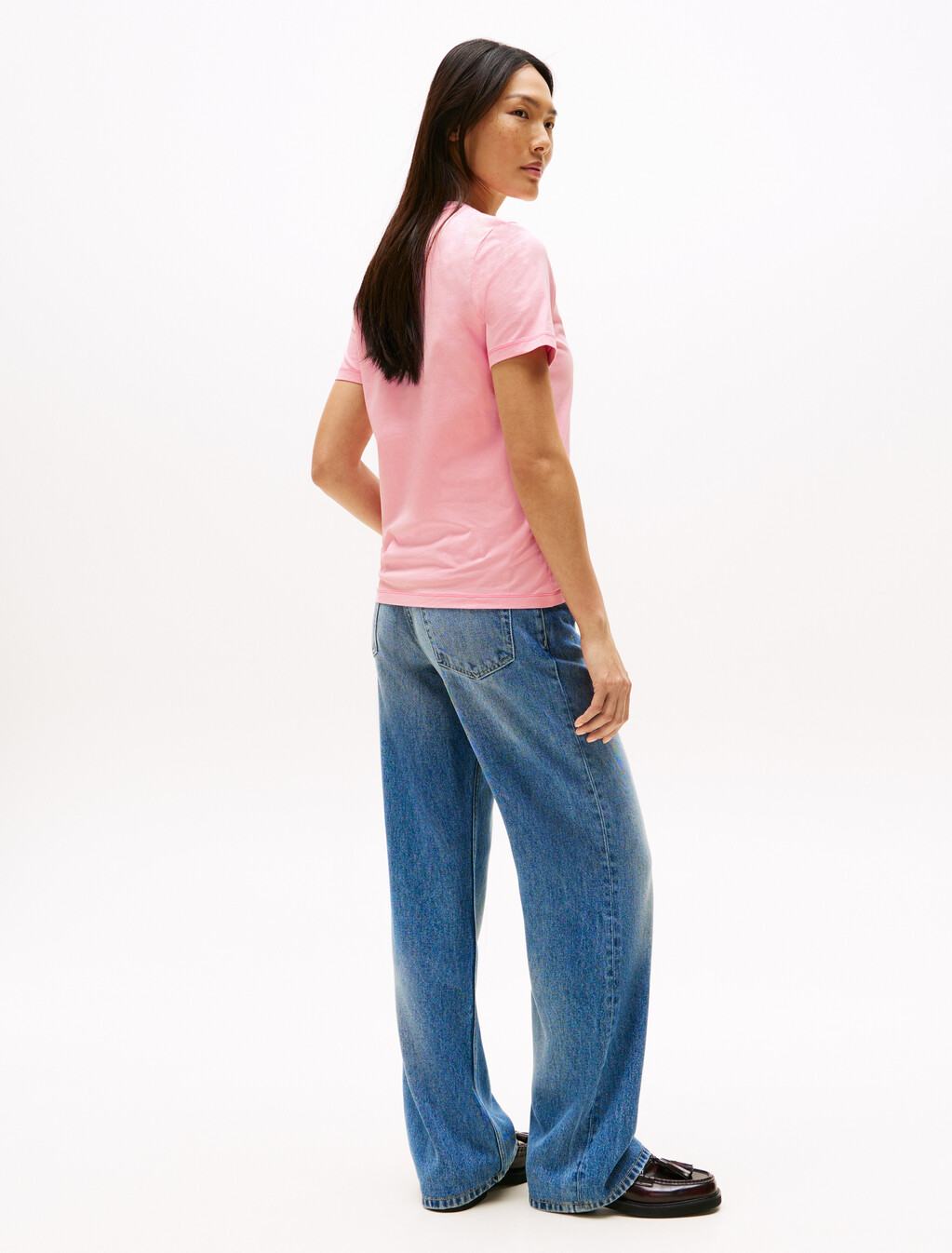 Tonal Flag Crewneck T-Shirt, Classic Pink, hi-res