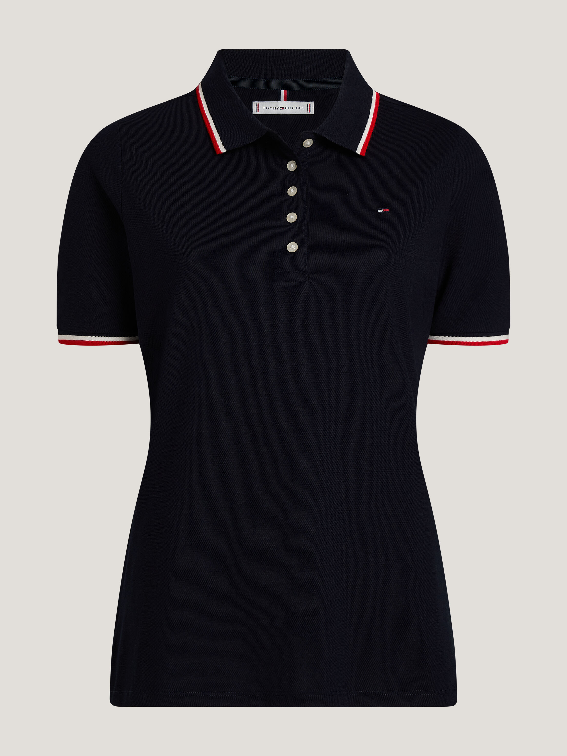 Tommy Hilfiger Global Stripe Slim Fit Polo in Desert Sky