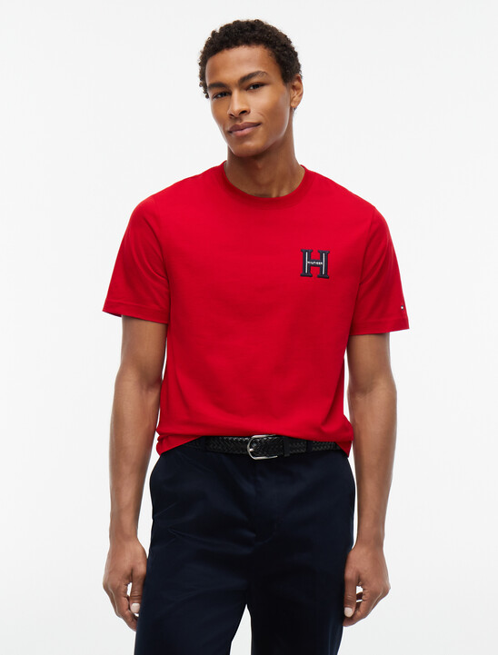 Varsity Logo Embroidery Crew Neck T-Shirt