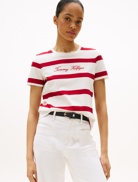 Script Logo Stripe T-Shirt