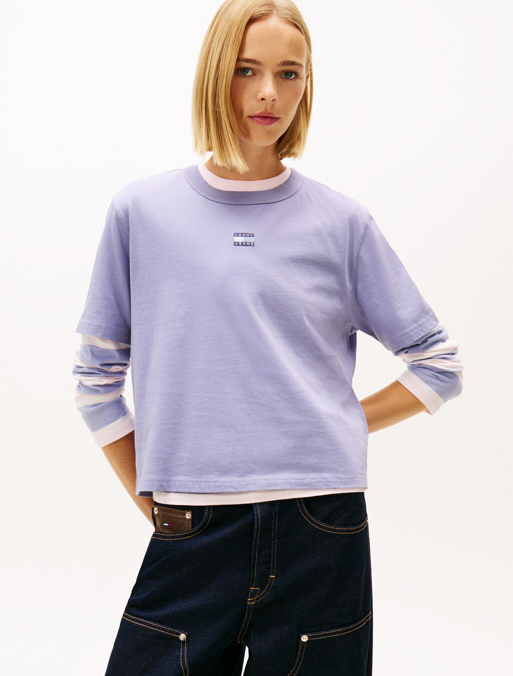 Logo Badge Boxy T-Shirt, Periwinkle Dusk, hi-res