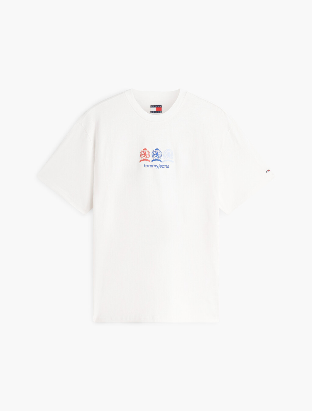 Back Repeat Crest Logo Relaxed T-Shirt, Ecru, hi-res